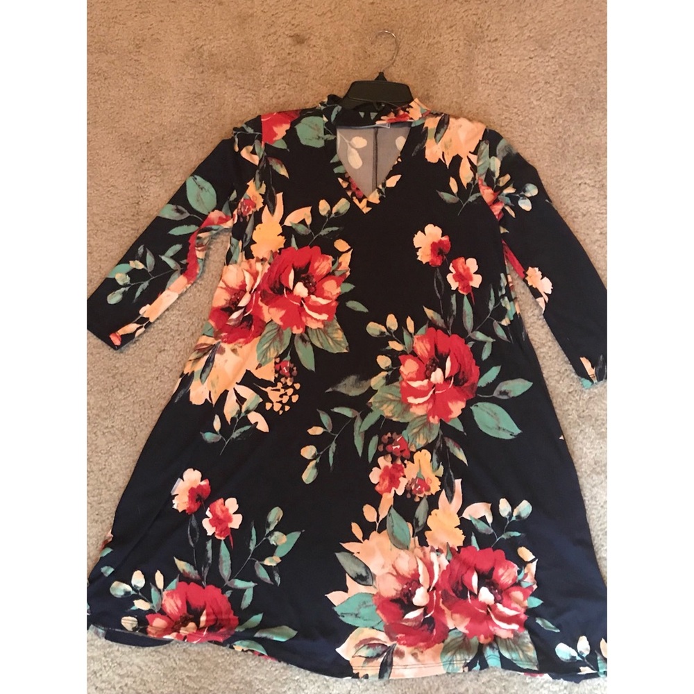 A-line dress with long sleeves